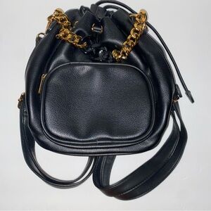 Like Dreams Black Leather chained backpack